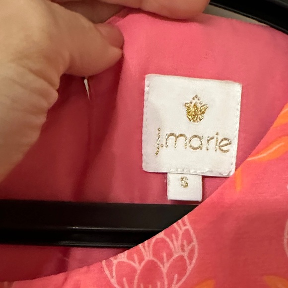 J.Marie Coral Patterned Ruffle Blouse - Picture 2 of 3